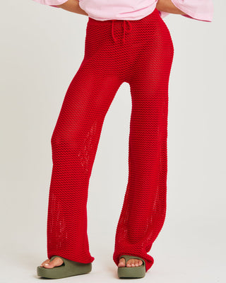 The Knit Beach Pants - Red