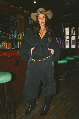 Be-Youtiful Ranch Wide Leg Sweat Pants - Black