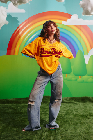 Shine Bright Mesh Tee - Yellow