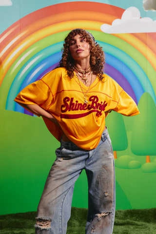 Shine Bright Mesh Tee - Yellow
