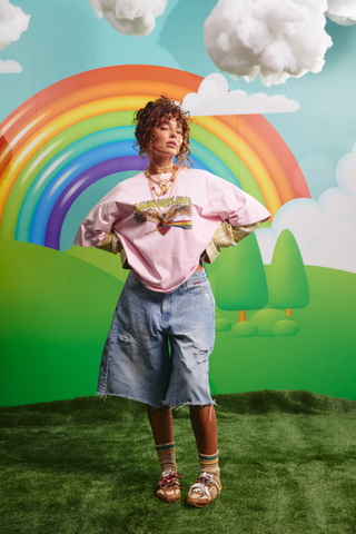 Sabbi Outlaw Tee - Pink/Green
