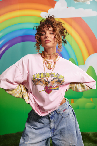 Sabbi Outlaw Tee - Pink/Green