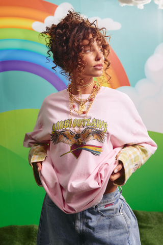 Sabbi Outlaw Tee - Pink/Green