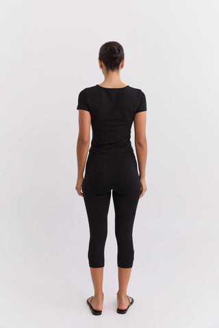 Beaded Capri Legging - Black
