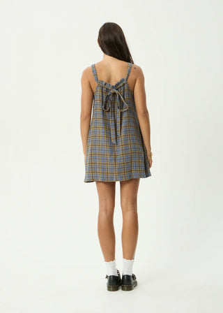 Vania Mini Dress - Cedar/Blue Check