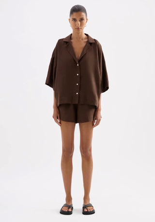 Lounge Linen Shorts - Chocolate