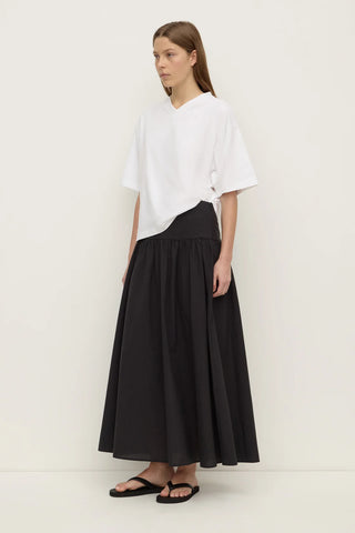 Sarah Cotton Maxi Skirt - Black