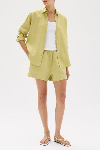 Stella Linen Shorts - Pear