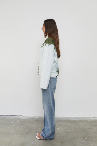 Tie Dye Long Sleeve Top - Blue/Green