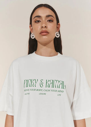 PK Logo Tee - White/Green