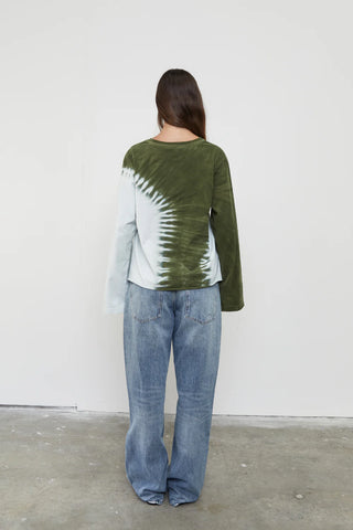 Tie Dye Long Sleeve Top - Blue/Green