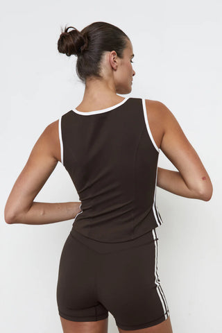 Sport Vest - Brown/White