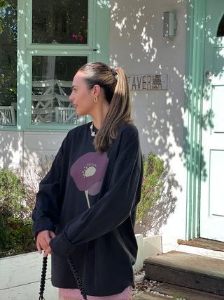 The Poppy Long Sleeve - Faded Black/Violet