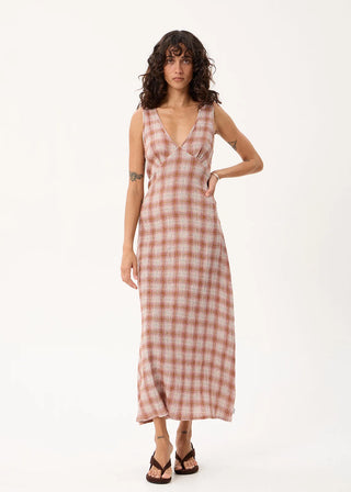 Tully Seersucker Maxi Dress - Desert Check