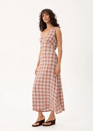 Tully Seersucker Maxi Dress - Desert Check