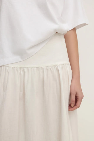 Sarah Cotton Maxi Skirt - White