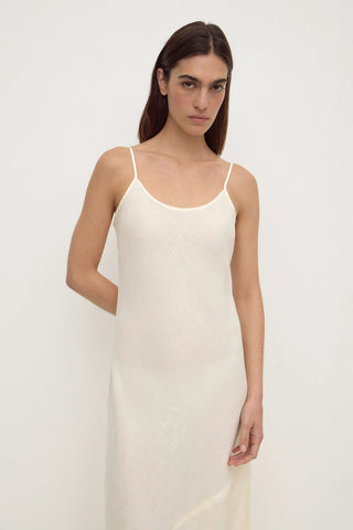 Colette Linen Slip Dress - Vanilla