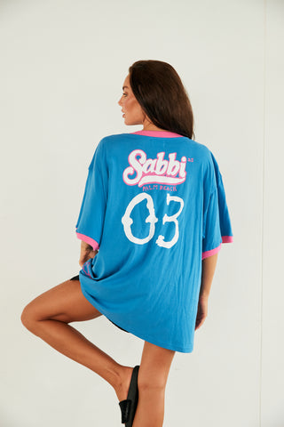 The Very Oversized Green Flag Tee - Blue