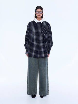 Louise Check shirt - Black