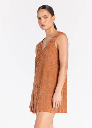 Mai Tai Towelling Dress - Cinnamon