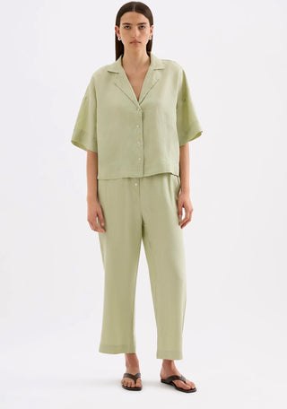 Lounge Linen Crop Pant - Dew