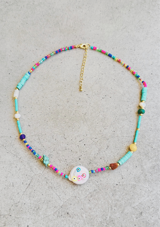 Pearl Evil Eye Necklace