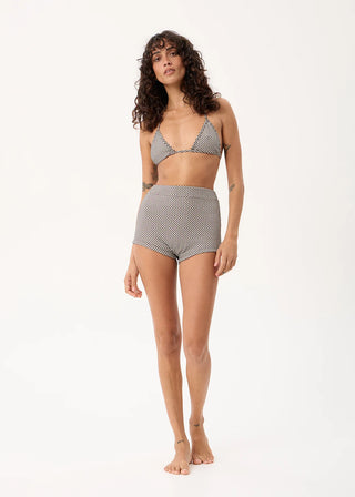 Andrea Cheeky Swim Short - Black/White