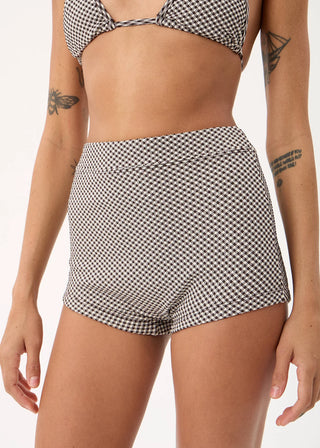 Andrea Cheeky Swim Short - Black/White