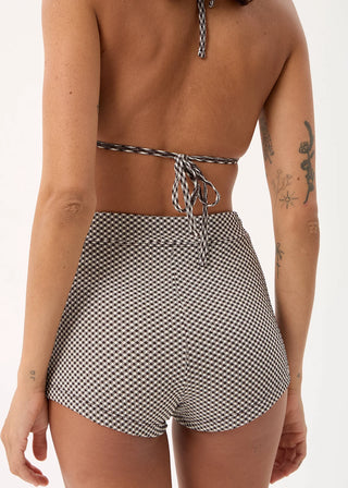Andrea Cheeky Swim Short - Black/White