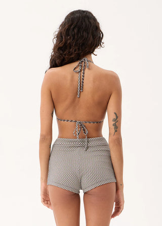 Andrea Cheeky Swim Short - Black/White