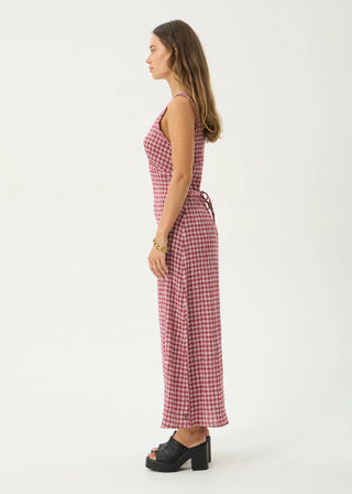 Tully Seersucker Maxi Dress - Base Burgundy Check