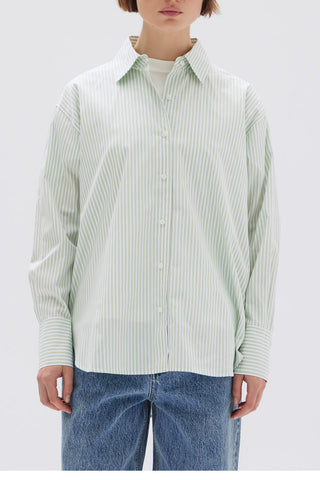 Signature Poplin Shirt - Rosemary/White