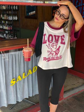 The Cupid Raglan - Pink/Merlot