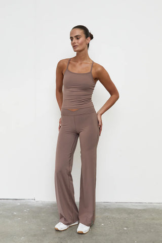 Straight Leg Wrap Pant - Clay