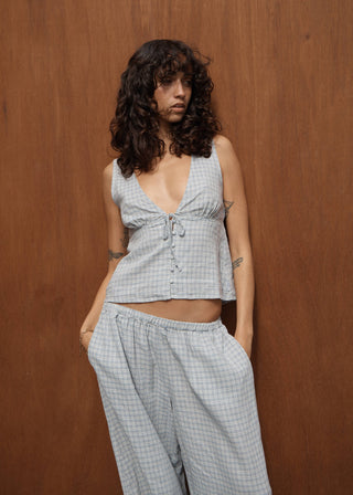 Dahlia Sleeveless Top - Silver Birch