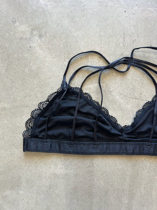 Lace Halter Bralette - Black