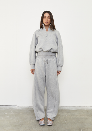 Barrel Fleece Trackpant - Grey Marle