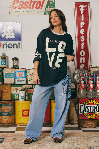 The Very Oversized Love Revolution Tee - Black