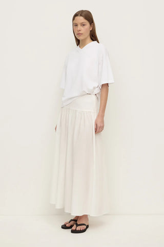 Sarah Cotton Maxi Skirt - White