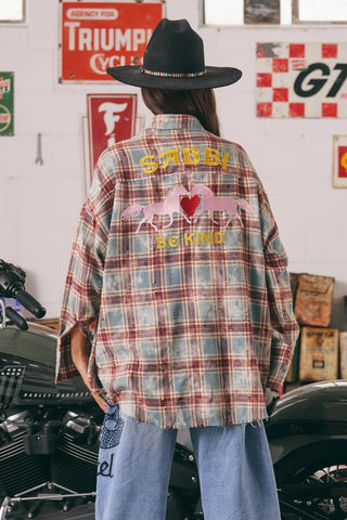 Horse Power Flannel Shirt - Burgundy