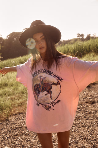 The Very Oversized Crazy Horse Tee - Pink