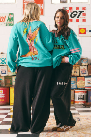 The Born Original Jumper - Teal & Pink