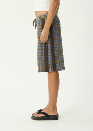 Alexa Longline Short - Cedar/Blue Check
