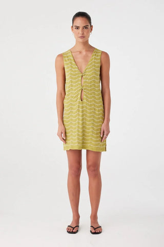 Onda Shift Dress - Matcha Wave