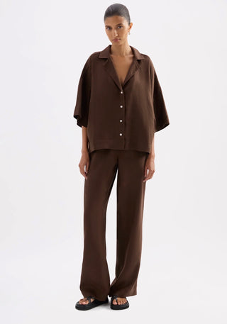 Lounge Linen Pants - Chocolate