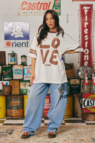The Very Oversized Love Revolution Tee - Off White