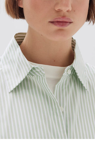 Signature Poplin Shirt - Rosemary/White