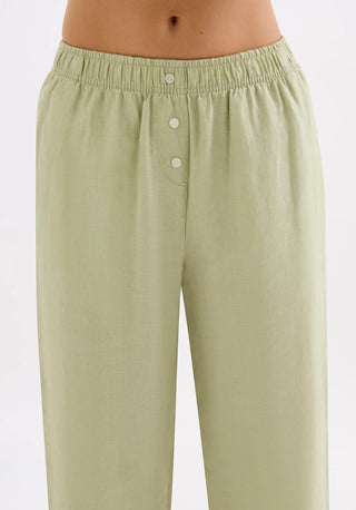 Lounge Linen Crop Pant - Dew