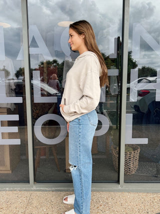 90s Relaxed Hoodie - Pebble - Abrand - The Soho Movement