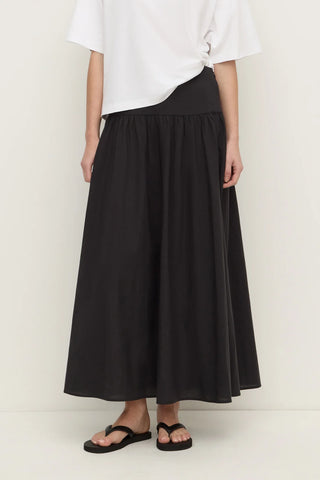 Sarah Cotton Maxi Skirt - Black